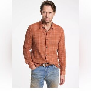 John Vartavos men’s plaid shirt button down size xxl